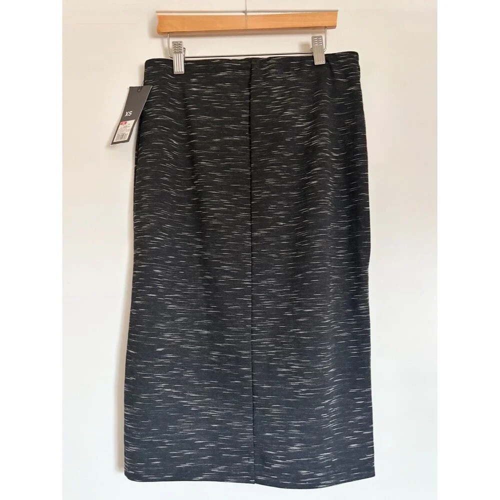 Mossimo Midi Stretch Skirt Workwear Ebony Spacedye Old Money Style – Size XS